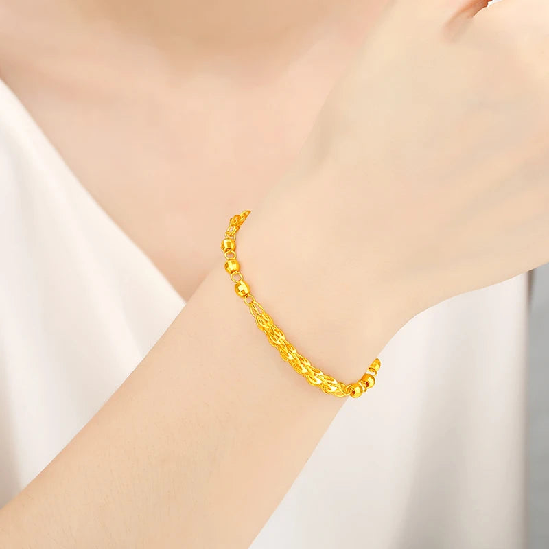 24K Pure Gold Bracelet Real 999 Solid Gold Bangle Beautiful Classic Jewelry