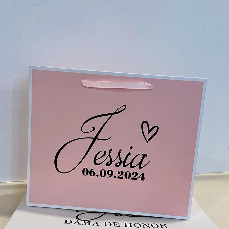 Personization Bridesmaid Wedding Gift Bags For Guests Bridal Shower Proposal Party Gifts Custom Name Groom Best Men Gifts Bags