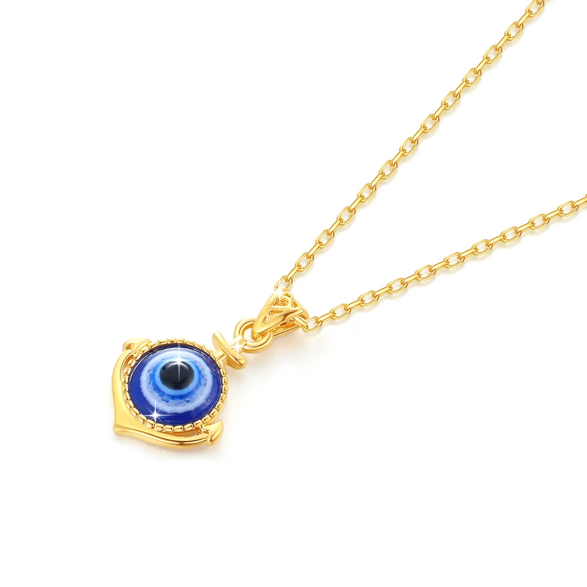 Unique design Evil Eye Pendant 18K Gold Necklace for Women Anniversary Party Gift Fine Jewelry With Certificate