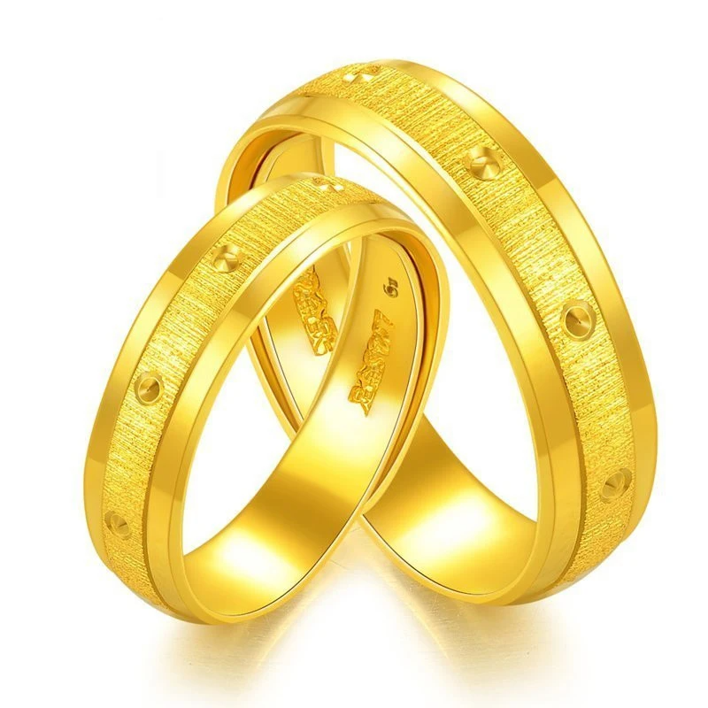 24K Pure gold Jane eyre contracted couples gold monastic discipline LOVERS SOLID 999 propose got engaged marry