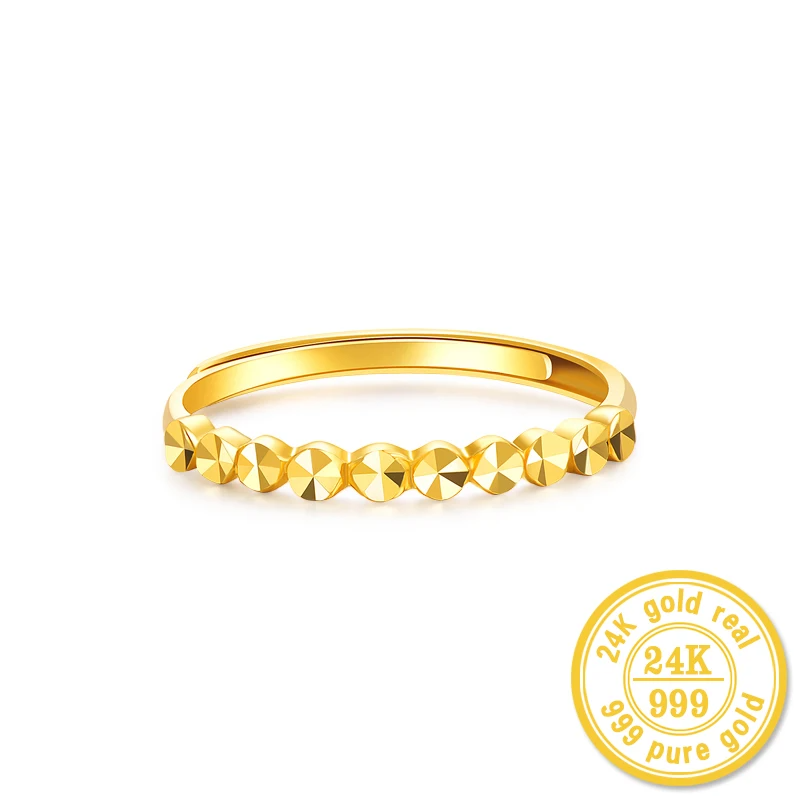 24K Gold rings real solid drill a small tail ring to girlfriend real good nice trendy new 2023 au999 fine jewelry