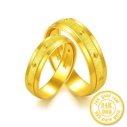 24K Pure gold Jane eyre contracted couples gold monastic discipline LOVERS SOLID 999 propose got engaged marry