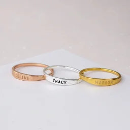 Non Adjustable Simple Custom Name Ring Personalized Stainless Steel Engraved Name Jewelry Valentine's Day Couple Gift For Lover