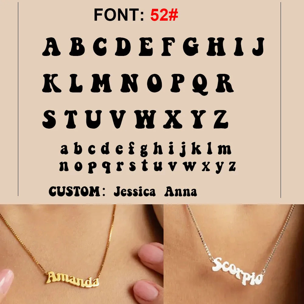 Custom Name Necklace Personalized Golden Choker Stainless Steel Necklaces For Women Man Customized Jewelry Couple Gift