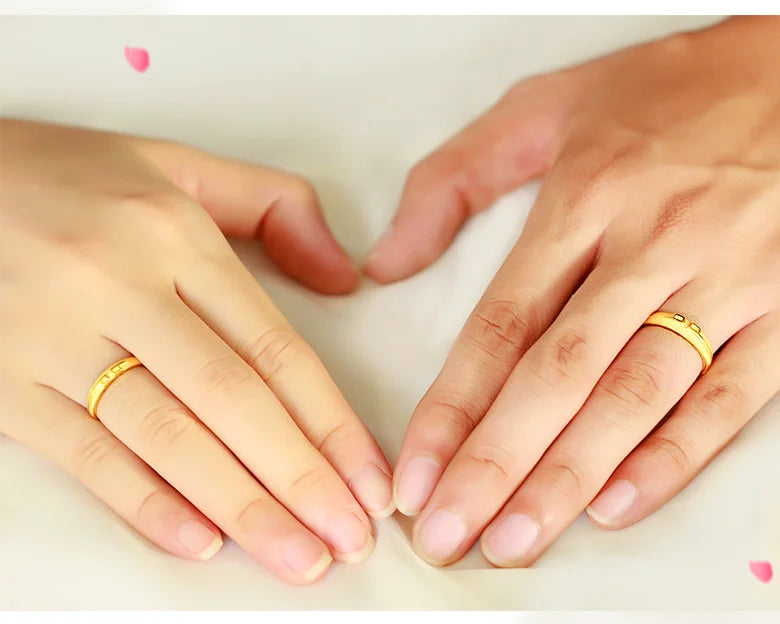 24K Pure Gold Ring Real AU 999 Solid Gold Rings Elegant Shiny  Beautiful Trendy Classic Jewelry