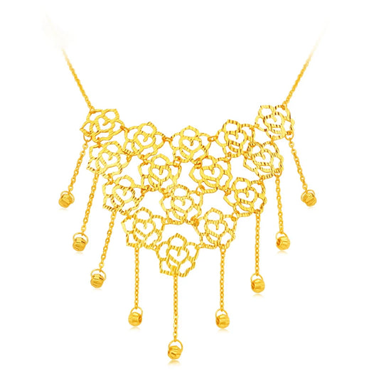 24K Pure Gold Necklace Real AU 999 Solid Gold Chain Beautiful Upscale Trendy Classic Party Fine Jewelry