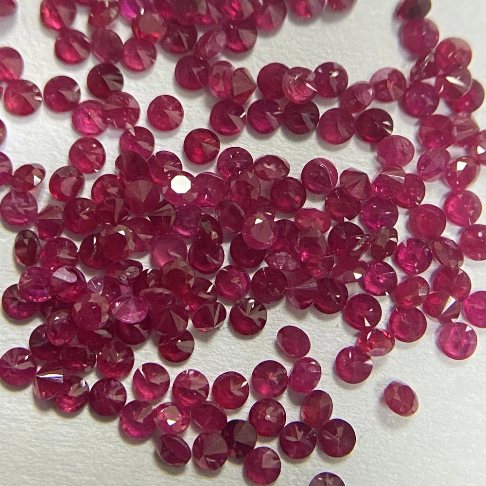 180 Pieces 1mm 1 Carat 1 Bag A Quality Natural Red Ruby Gemstone 100% Africa Original Round Brilliant Cut Stones