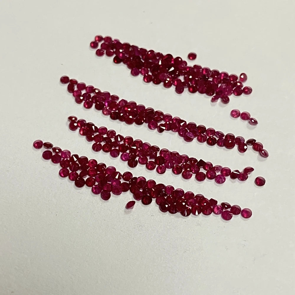 0.8-2.6mm Original Africa Red Ruby Machine Round Cut A Quality Gemstone Stones