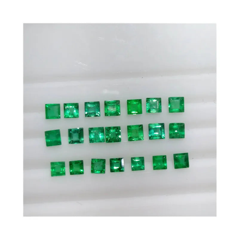 Genuine Natural Colombia Emerald Loose Gemstone 1PCS Square Cut  Precious Stone For Silver Gold Women Diy Jewelry