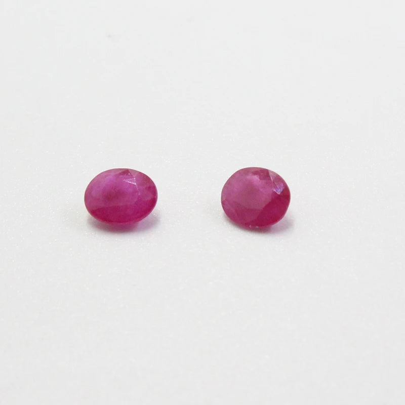100% Natural Ruby Loose Gemstone 4mm*5mm and 5mm*6mm Real I Grade Ruby Pink Color Translucent Ruby for Jewelry Shop