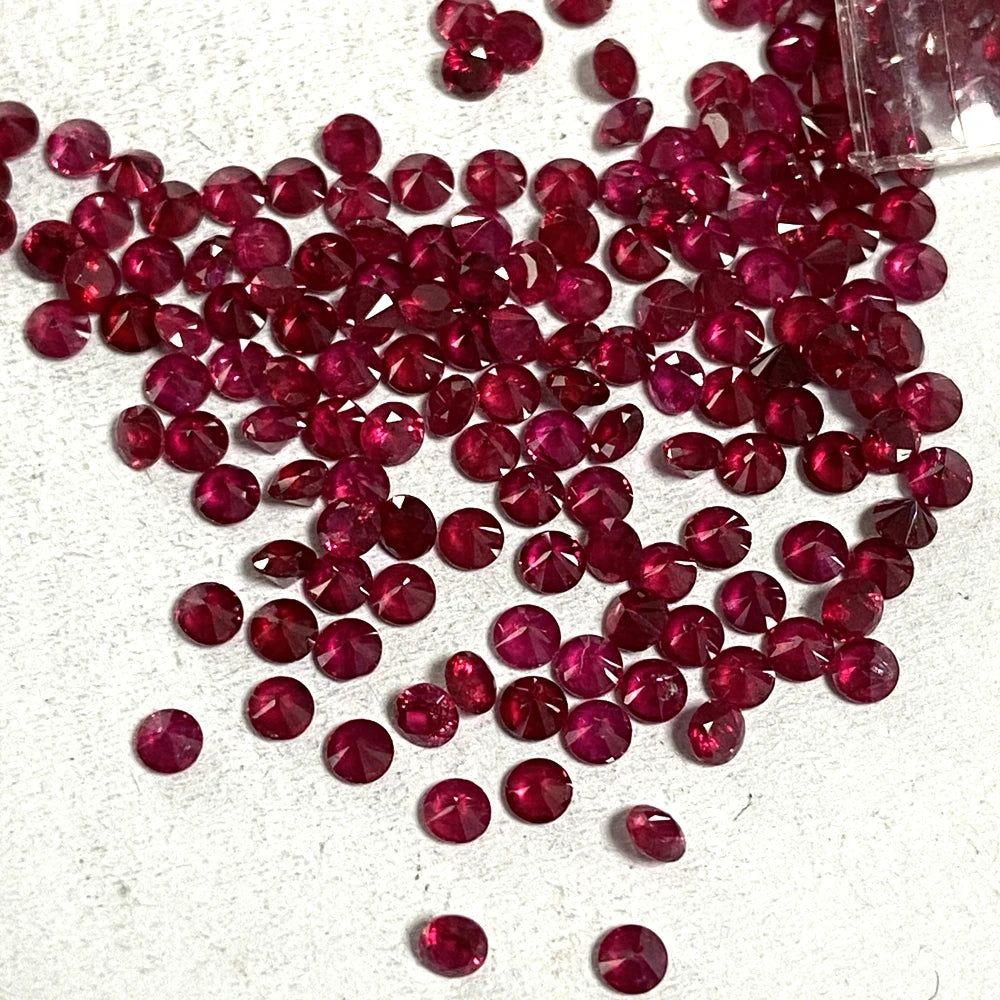 0.8-2.6mm Original Africa Red Ruby Machine Round Cut A Quality Gemstone Stones