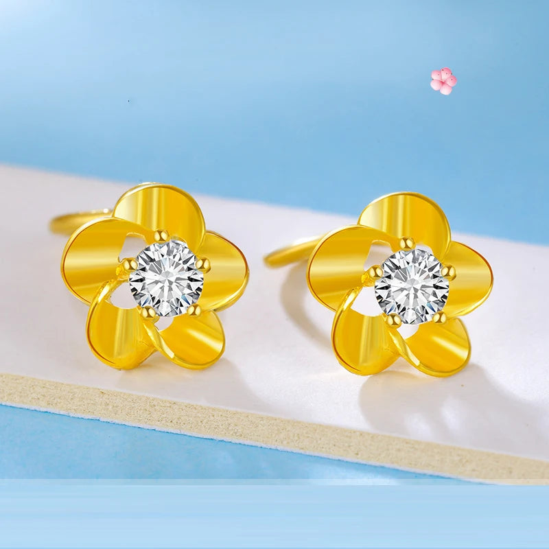 24K Pure Gold Earring Real AU 999 Solid Gold Earrings Nice Good Hollow Ball Tassel Upscale Trendy Fine Jewelry Hot Sell New 2023