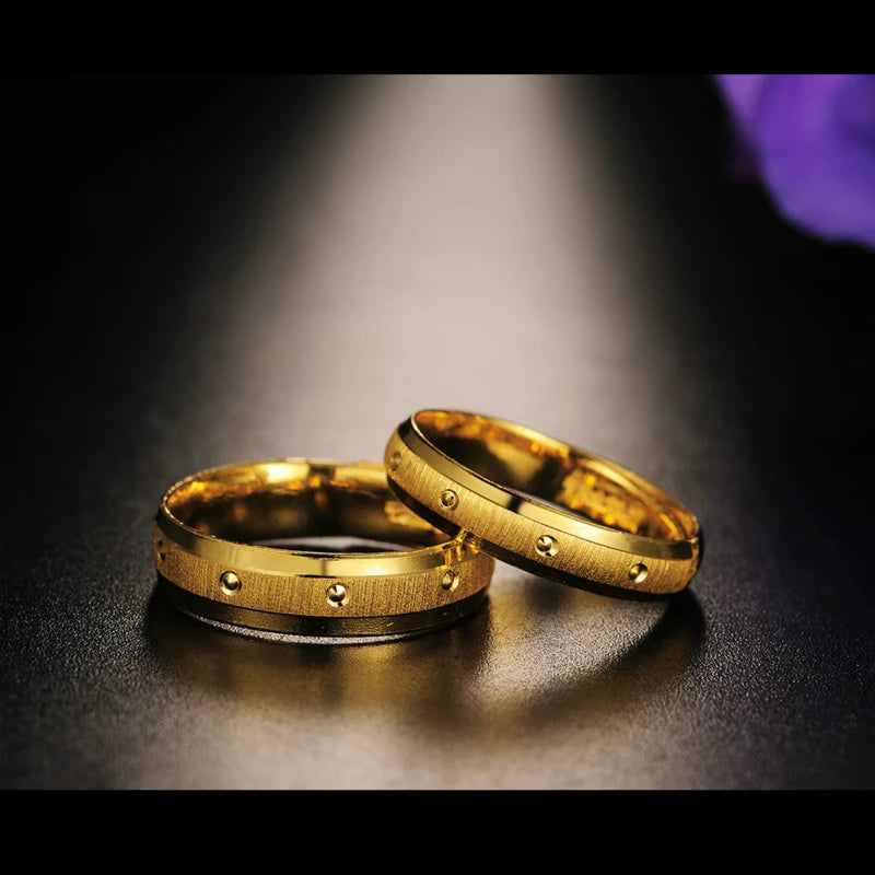 24K Pure gold Jane eyre contracted couples gold monastic discipline LOVERS SOLID 999 propose got engaged marry