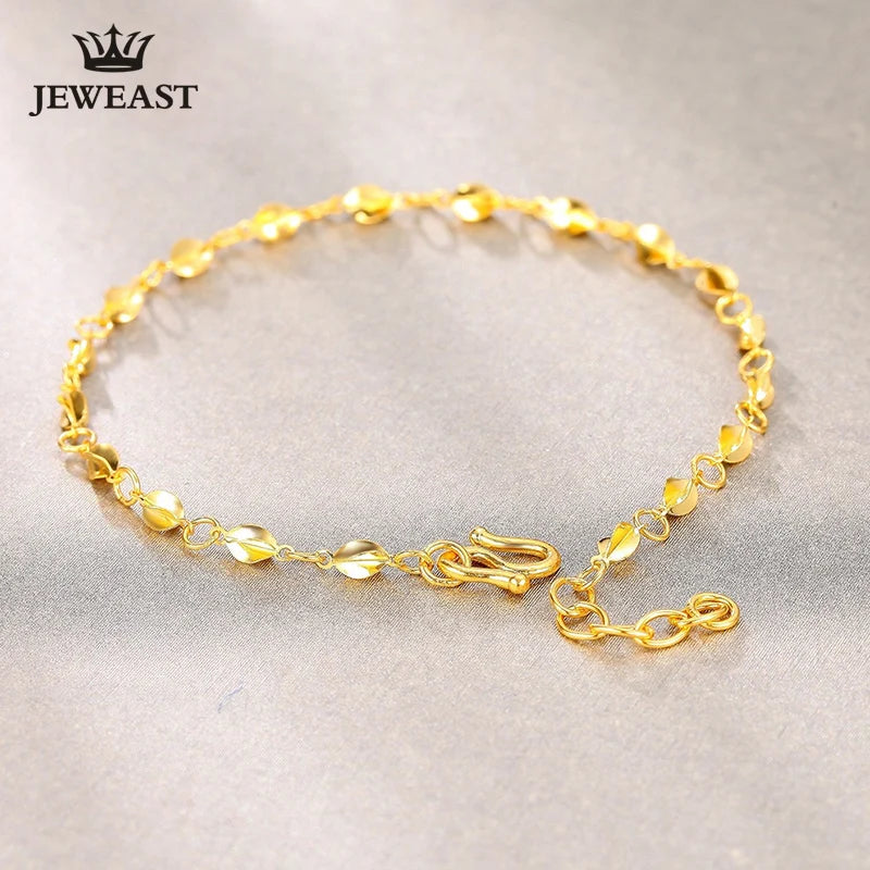 Women 24k Gold Bracelet Pure 999  Carambola Girl Party Gift Good