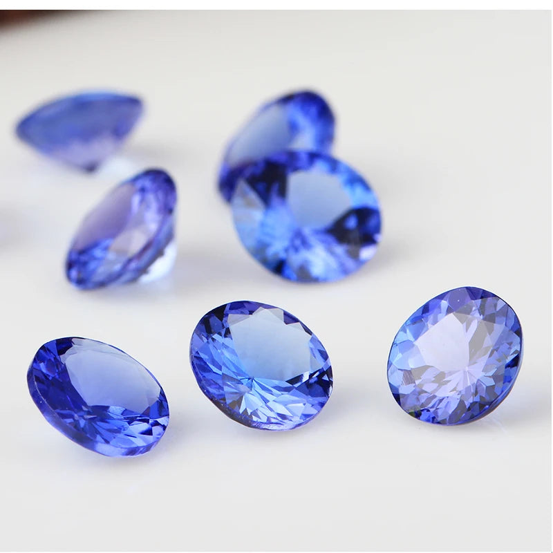 Natural tanzanite blue loose stone 6mm round cut for jewelry making,high quality Designer stone
