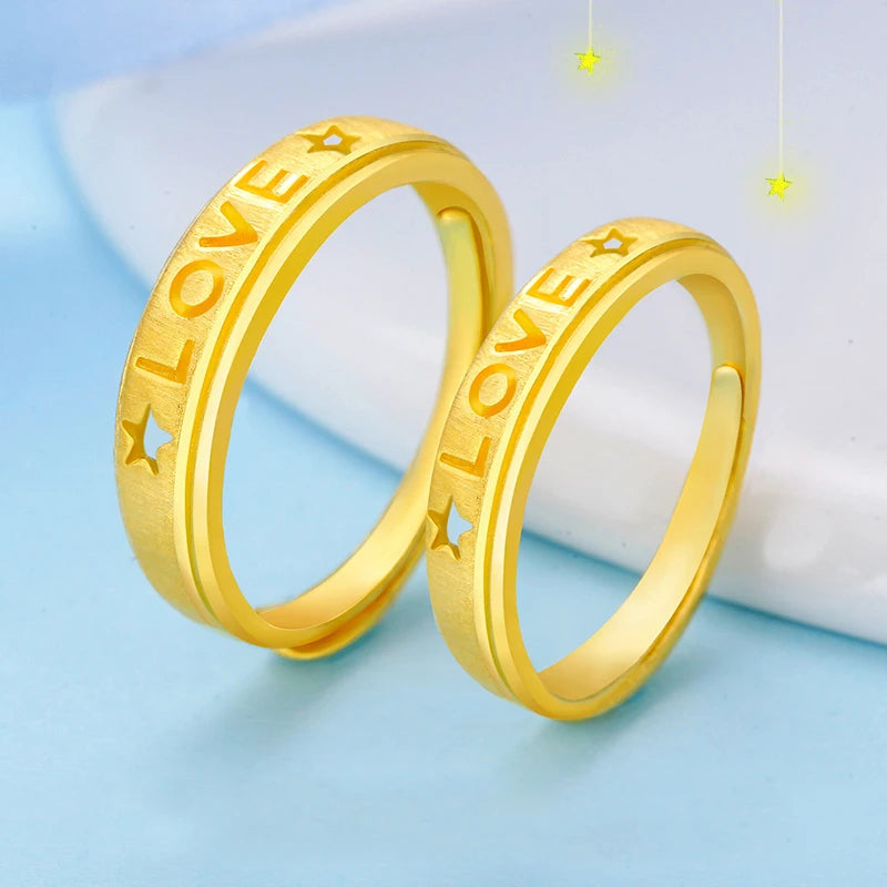 24K Pure Gold Ring Real AU 999 Solid Gold Rings Elegant Shiny  Beautiful Upscale Trendy Classic Jewelry
