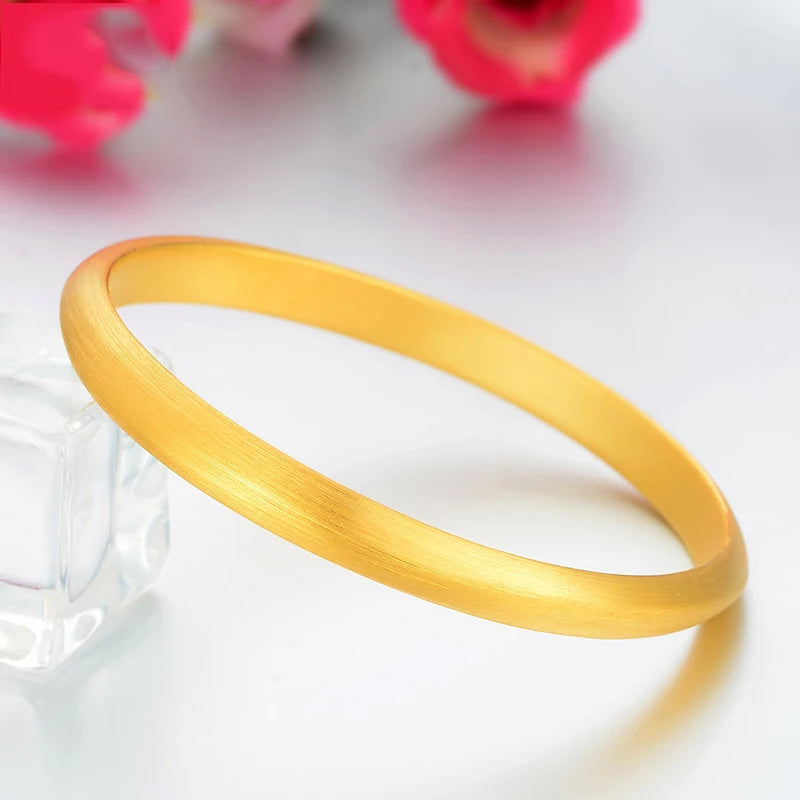 24K Pure Gold Bracelet Real 999 Solid Gold Bangle Simple Beautiful  Romantic Classic