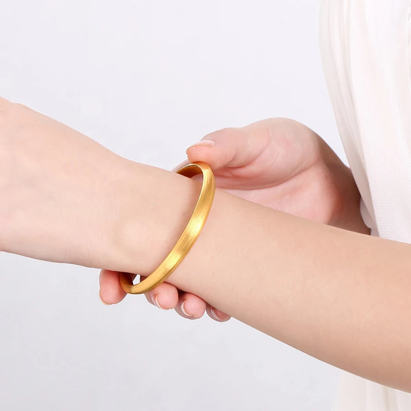 24K Pure Gold Bracelet Real 999 Solid Gold Bangle Simple Beautiful  Romantic Classic