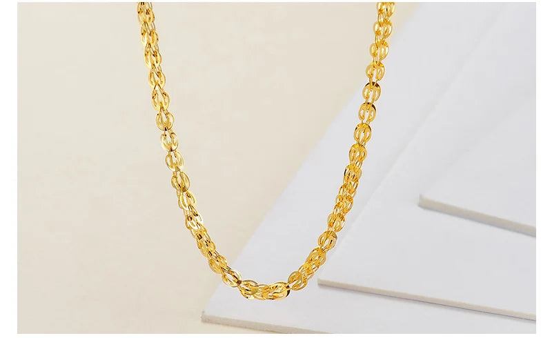 18K gold necklace Pterisaur necklace color gold clavicle necklace adjustable heart core tail gold necklace female models classic