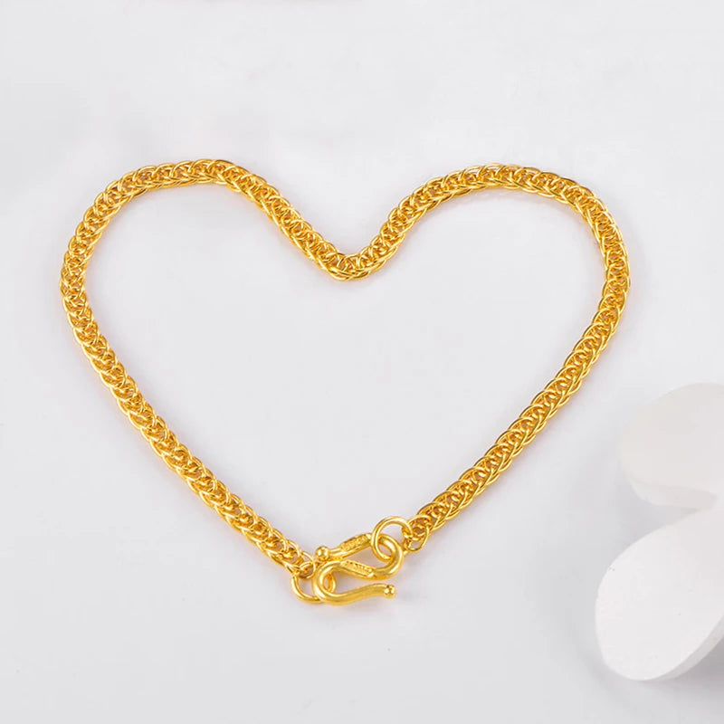 Pure Gold Bracelet Real 999 Solid Gold Bangle Shiny Charming Beautiful Classic Fine Jewelry