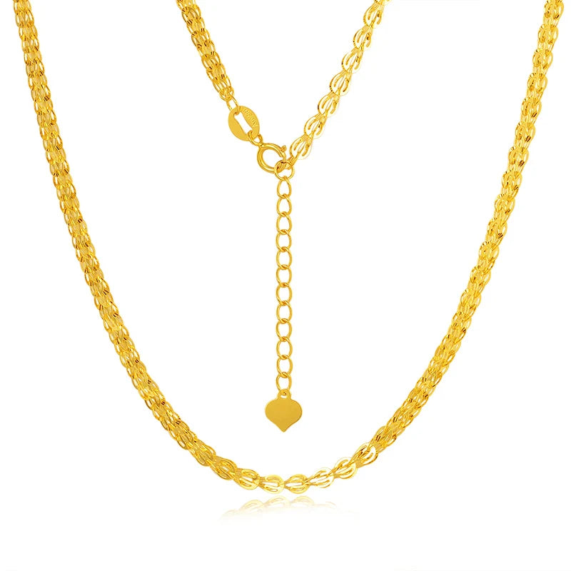 18K gold necklace Pterisaur necklace color gold clavicle necklace adjustable heart core tail gold necklace female models classic