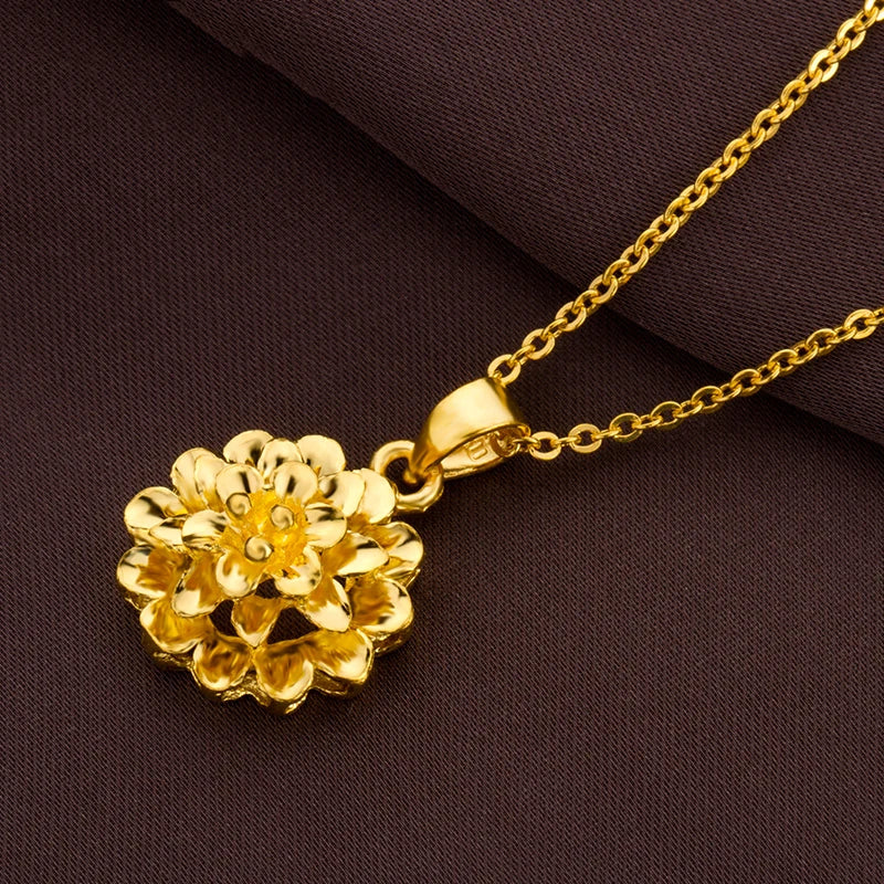 24K Pure Gold Pendant Real AU 999 Solid Gold Charm Beautiful  Trendy Classic Party Fine Jewelry
