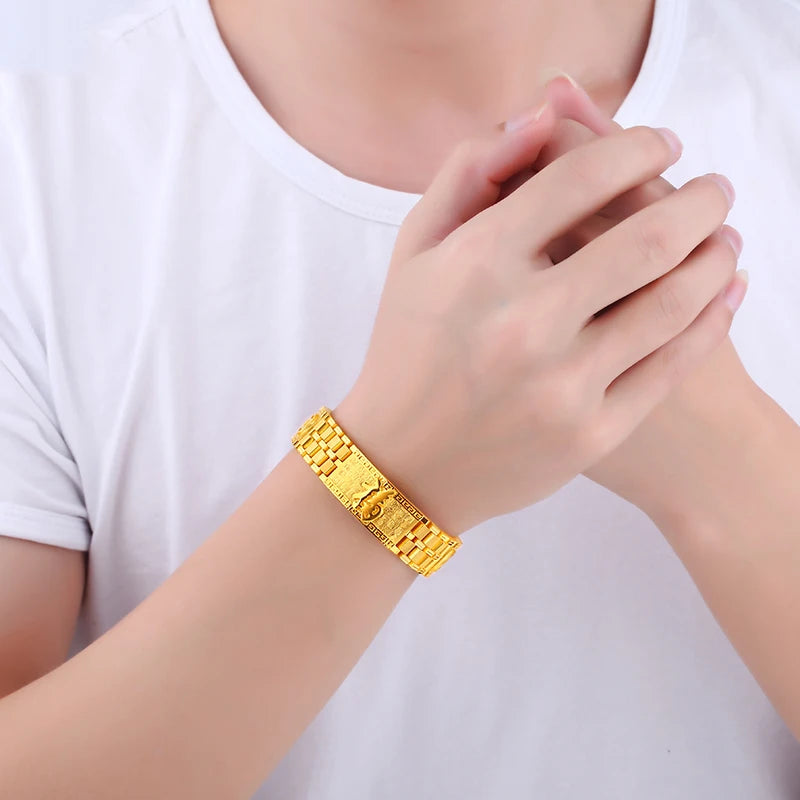 24K Pure Gold Bracelet Real 999 Solid Gold Bangle Beautiful  Romantic Classic Jewelry Unisex