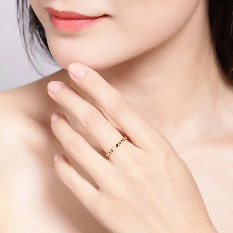 24K Gold rings real solid drill a small tail ring to girlfriend real good nice trendy new 2023 au999 fine jewelry