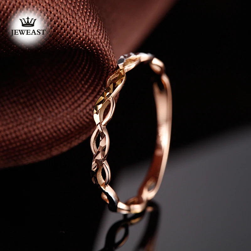 18k Gold Ring New Flower Design Fashion Hot Selling For Women Girl Miss Mother Gift  Pure Real 750 Solid