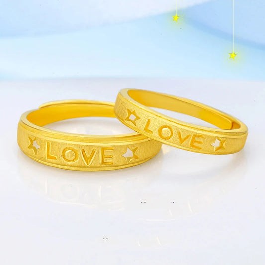 24K Pure Gold Ring Real AU 999 Solid Gold Rings Elegant Shiny  Beautiful Upscale Trendy Classic Jewelry