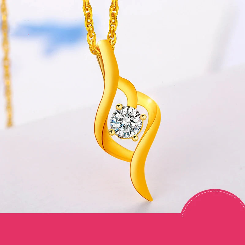 24K Pure Gold Pendant Real AU 999 Solid Gold Charm Beautiful Pendant