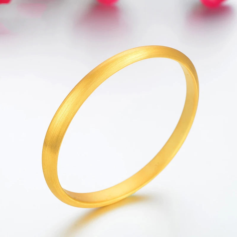 24K Pure Gold Bracelet Real 999 Solid Gold Bangle Simple Beautiful  Romantic Classic