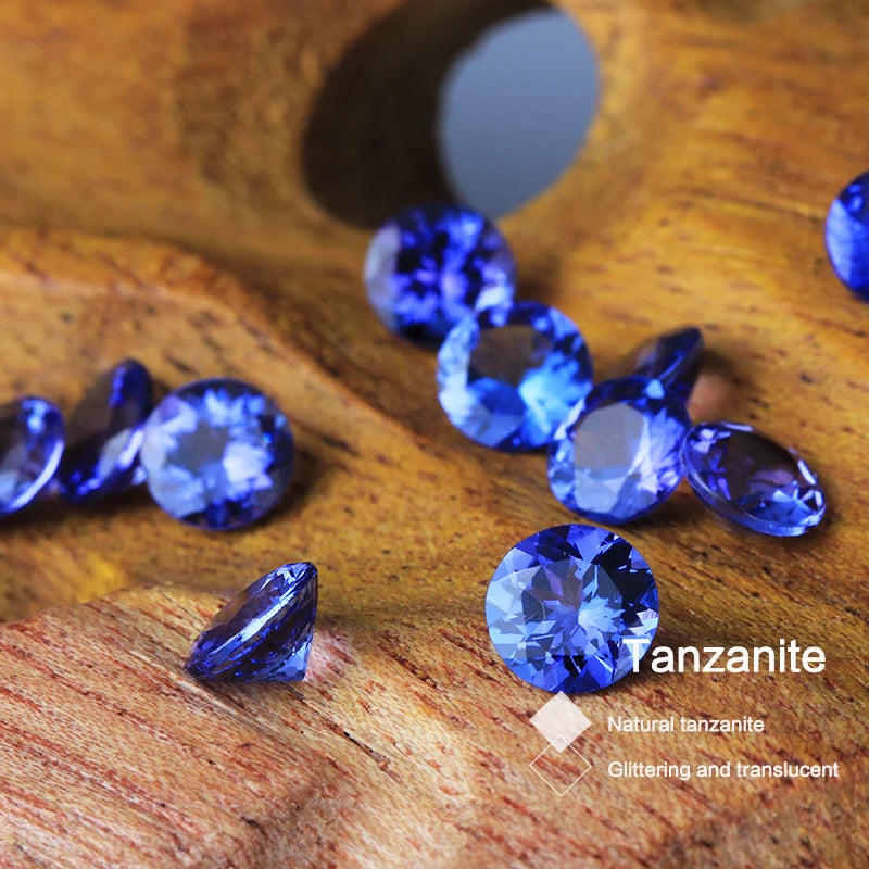 Natural tanzanite blue loose stone 6mm round cut for jewelry making,high quality Designer stone