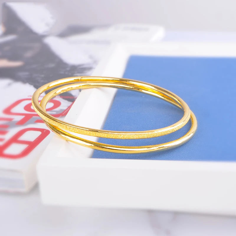 24K Pure Gold Bracelet Real 999 Solid Gold Bangle Woman Fine Bracelets Fashion Trendy Classic Jewelry