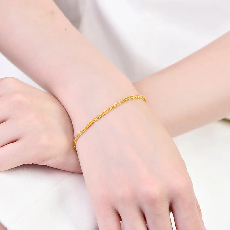 Pure Gold Bracelet Real 999 Solid Gold Bangle Shiny Charming Beautiful Classic Fine Jewelry