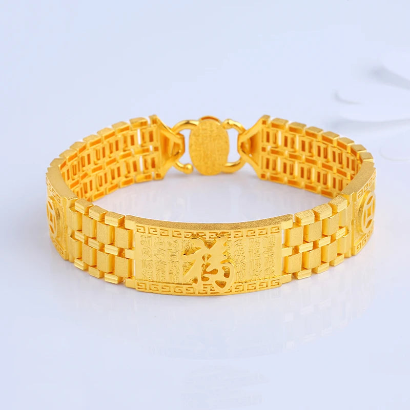 24K Pure Gold Bracelet Real 999 Solid Gold Bangle Beautiful  Romantic Classic Jewelry Unisex