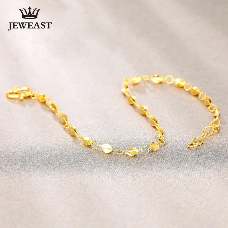 Women 24k Gold Bracelet Pure 999  Carambola Girl Party Gift Good