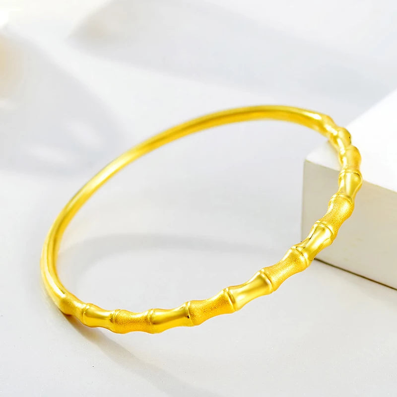 24K Pure Gold Bracelet Real 999 Solid Gold Bangle Upscale Beautiful  Romantic Trendy Classic Jewelry