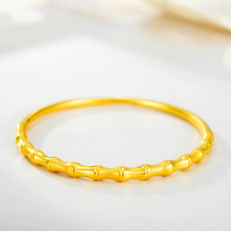 24K Pure Gold Bracelet Real 999 Solid Gold Bangle Upscale Beautiful  Romantic Trendy Classic Jewelry