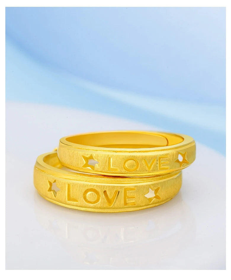 24K Pure Gold Ring Real AU 999 Solid Gold Rings Elegant Shiny  Beautiful Upscale Trendy Classic Jewelry