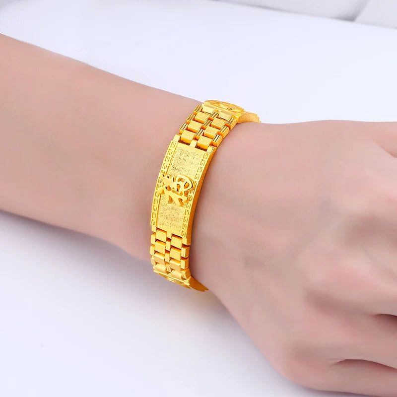 24K Pure Gold Bracelet Real 999 Solid Gold Bangle Beautiful  Romantic Classic Jewelry Unisex