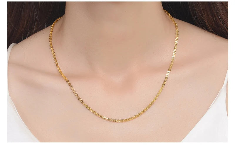 18K gold necklace Pterisaur necklace color gold clavicle necklace adjustable heart core tail gold necklace female models classic