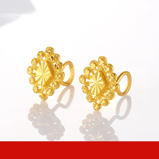 24K Pure Gold Earring Real AU 999 Solid Gold Earrings Nice Good Hollow Tassel Upscale Trendy Fine Jewelry Hot Sell New 2023