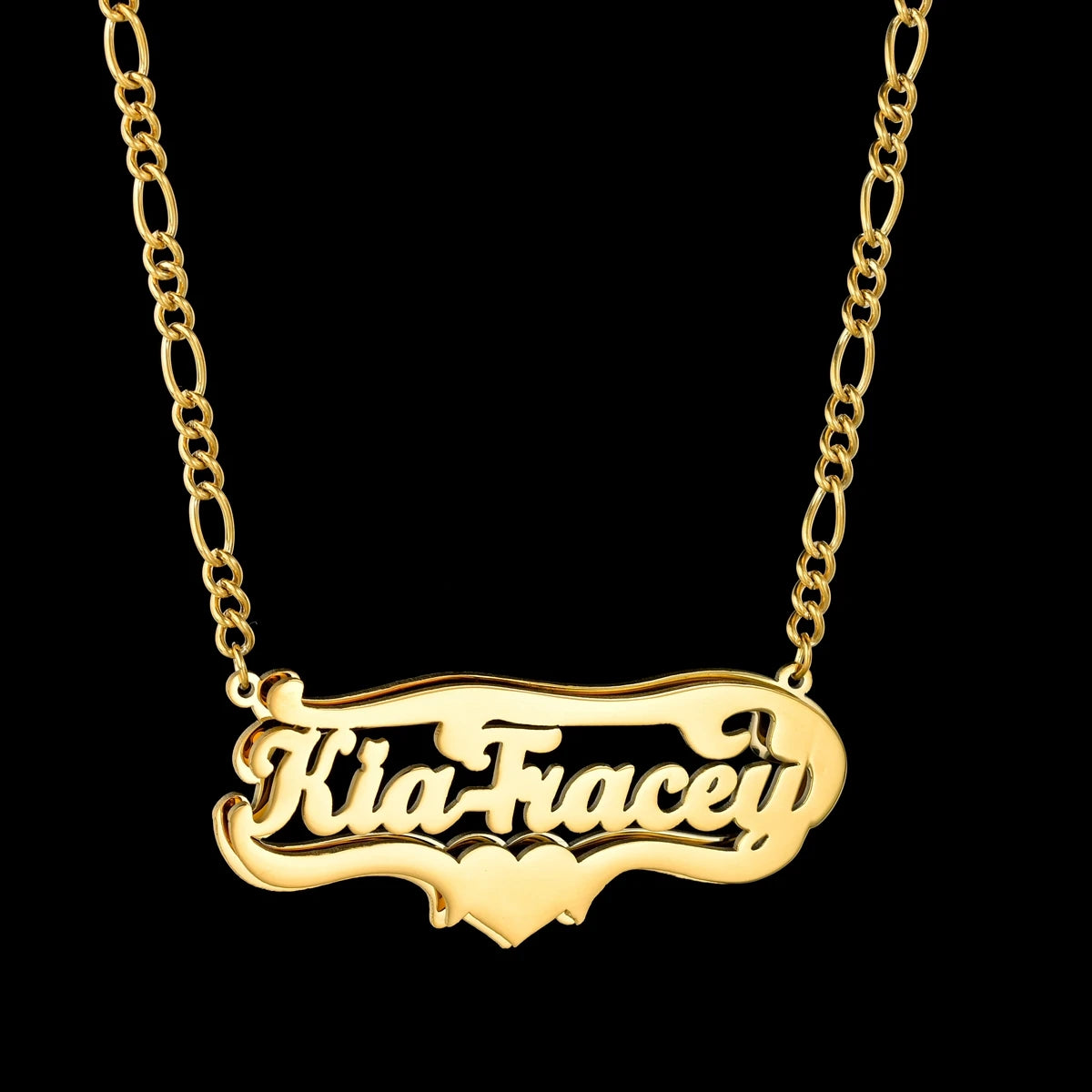 Collier personnalisé avec double nom Hip Hop, collier avec nom gothique, double plaqué, pendentif avec gravure, piercing, bijoux cadeau