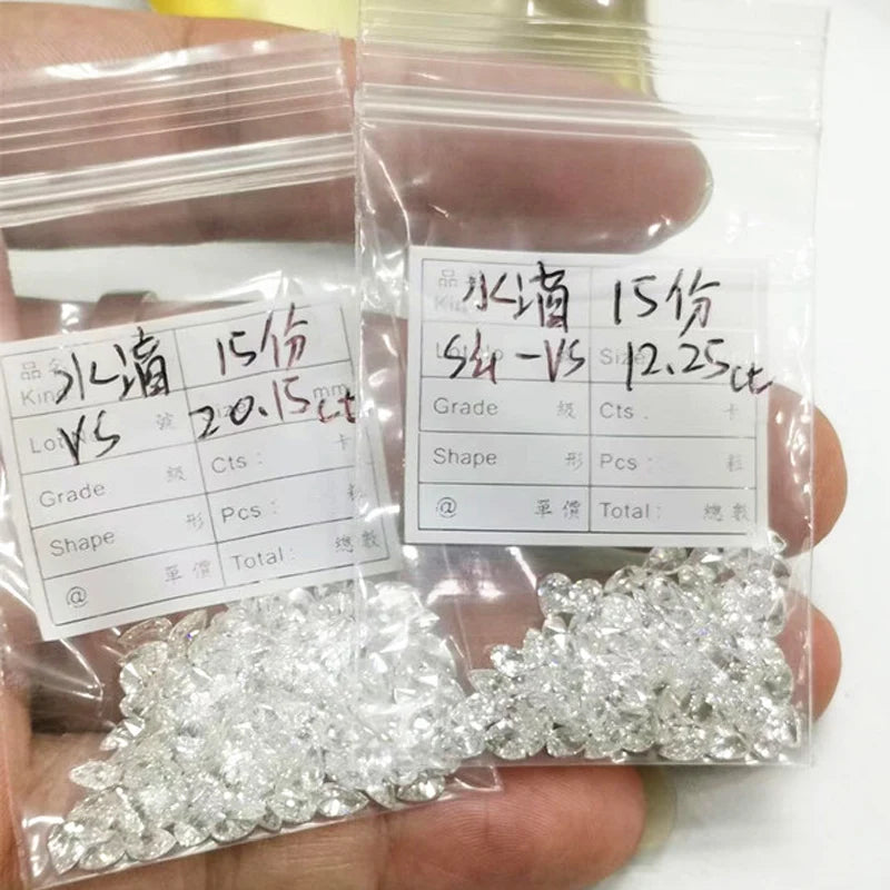 100% Natural Diamond Loose Gemstone Pear Cut FG Color Good Cut Diamond for Fine Jewelry Wholesale