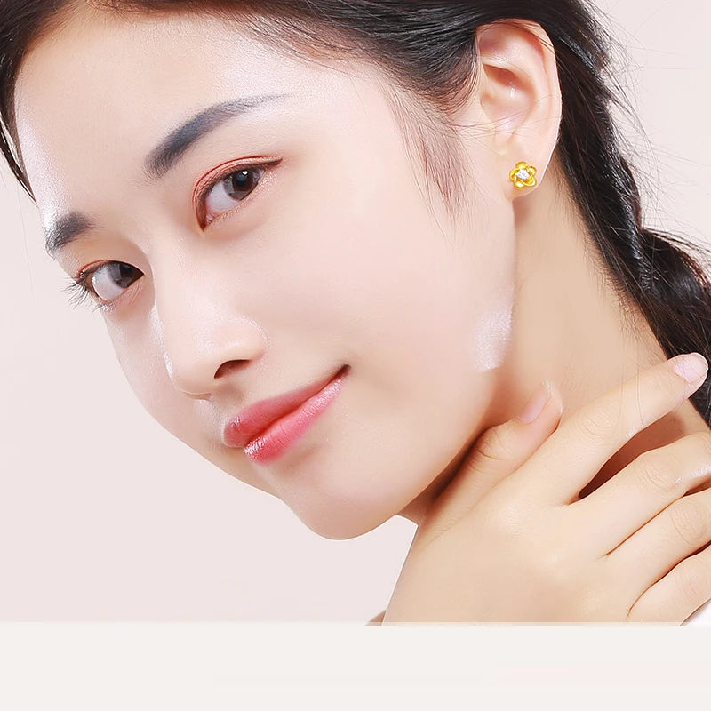 24K Pure Gold Earring Real AU 999 Solid Gold Earrings Nice Good Hollow Ball Tassel Upscale Trendy Fine Jewelry Hot Sell New 2023