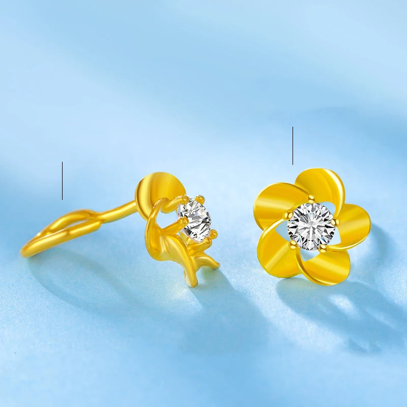 24K Pure Gold Earring Real AU 999 Solid Gold Earrings Nice Good Hollow Ball Tassel Upscale Trendy Fine Jewelry Hot Sell New 2023