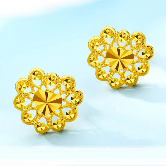24K Pure Gold Earring Real AU 999 Solid Gold Earrings Nice Good Upscale Trendy Fine Jewelry Hot Sell New 2023