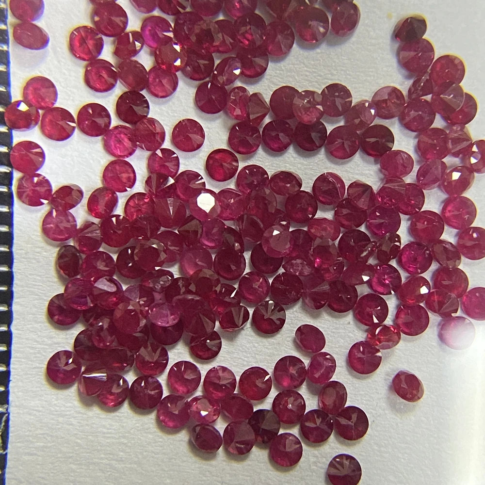 180 Pieces 1mm 1 Carat 1 Bag A Quality Natural Red Ruby Gemstone 100% Africa Original Round Brilliant Cut Stones