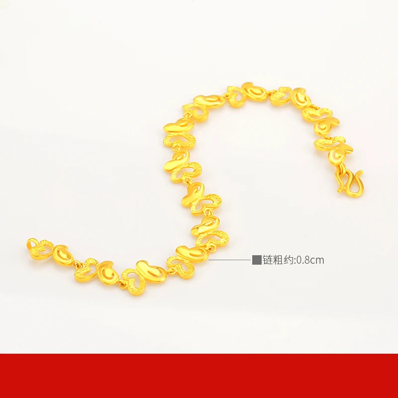 24K Pure Gold Bracelet Real 999 Solid Gold Bangle Vintage Beautiful Classic Jewelry